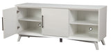 64" White Pine Solid Wood Open Shelving TV Stand