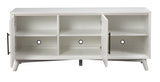 64" White Pine Solid Wood Open Shelving TV Stand
