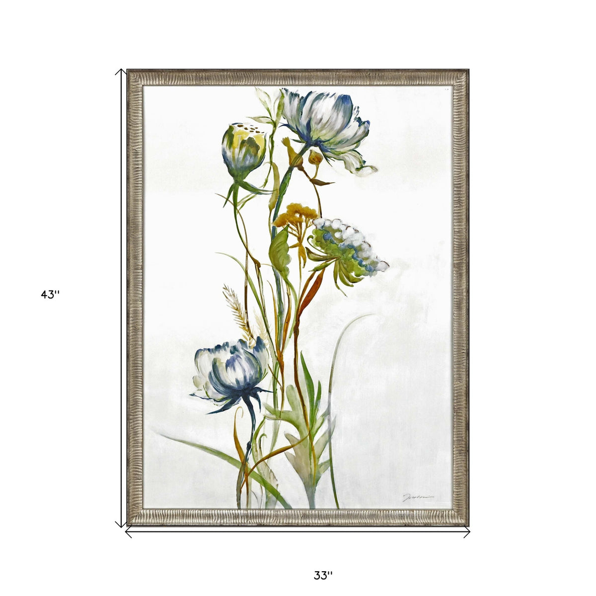 Late Summer Wildflower I Framed Art Silver Picture Frame Print Wall Art