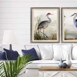 Grey Heron Framed Art Silver Picture Frame Print Wall Art