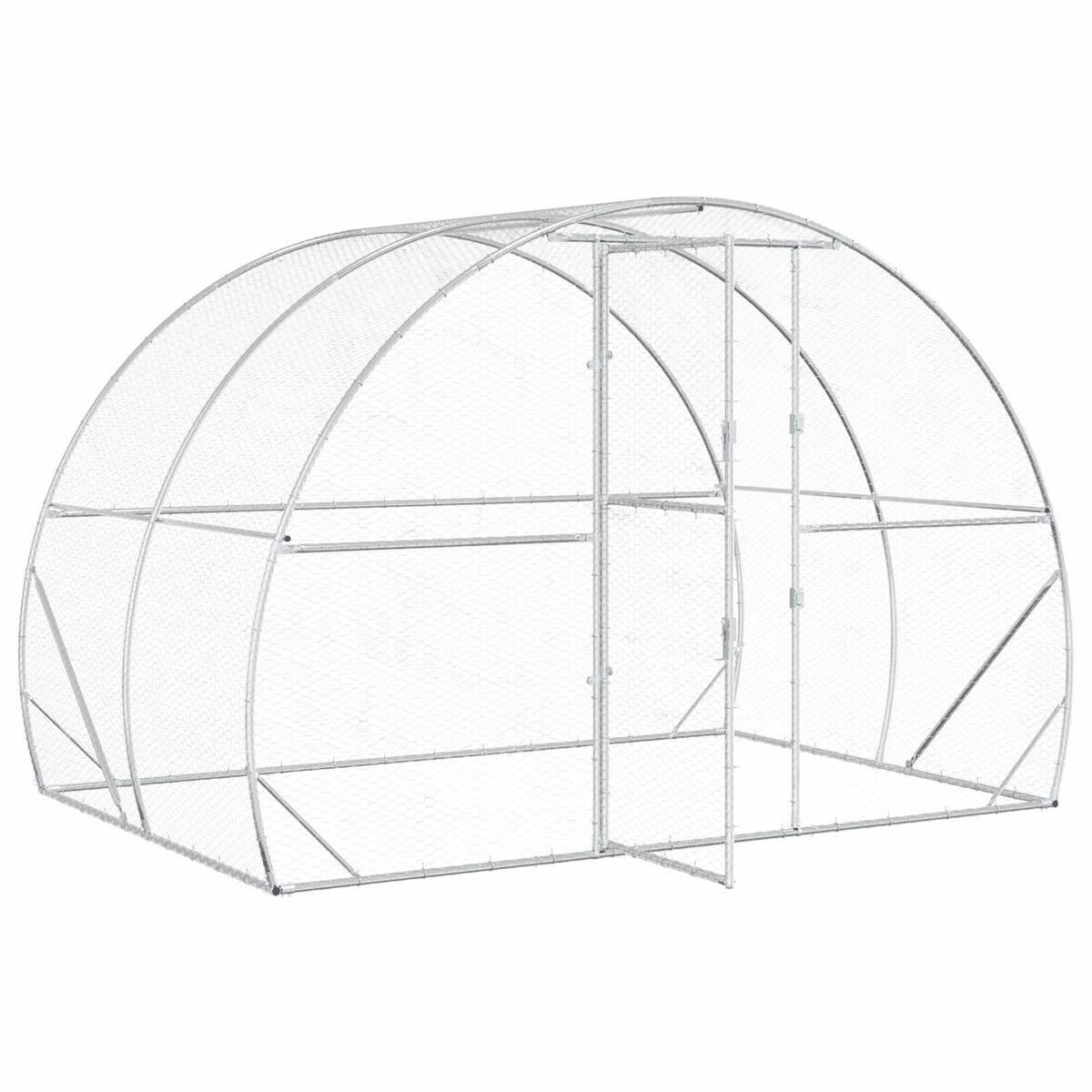 Chicken Coop Silver 78.74 x 118.11 x 78.74 in Galvanised Steel