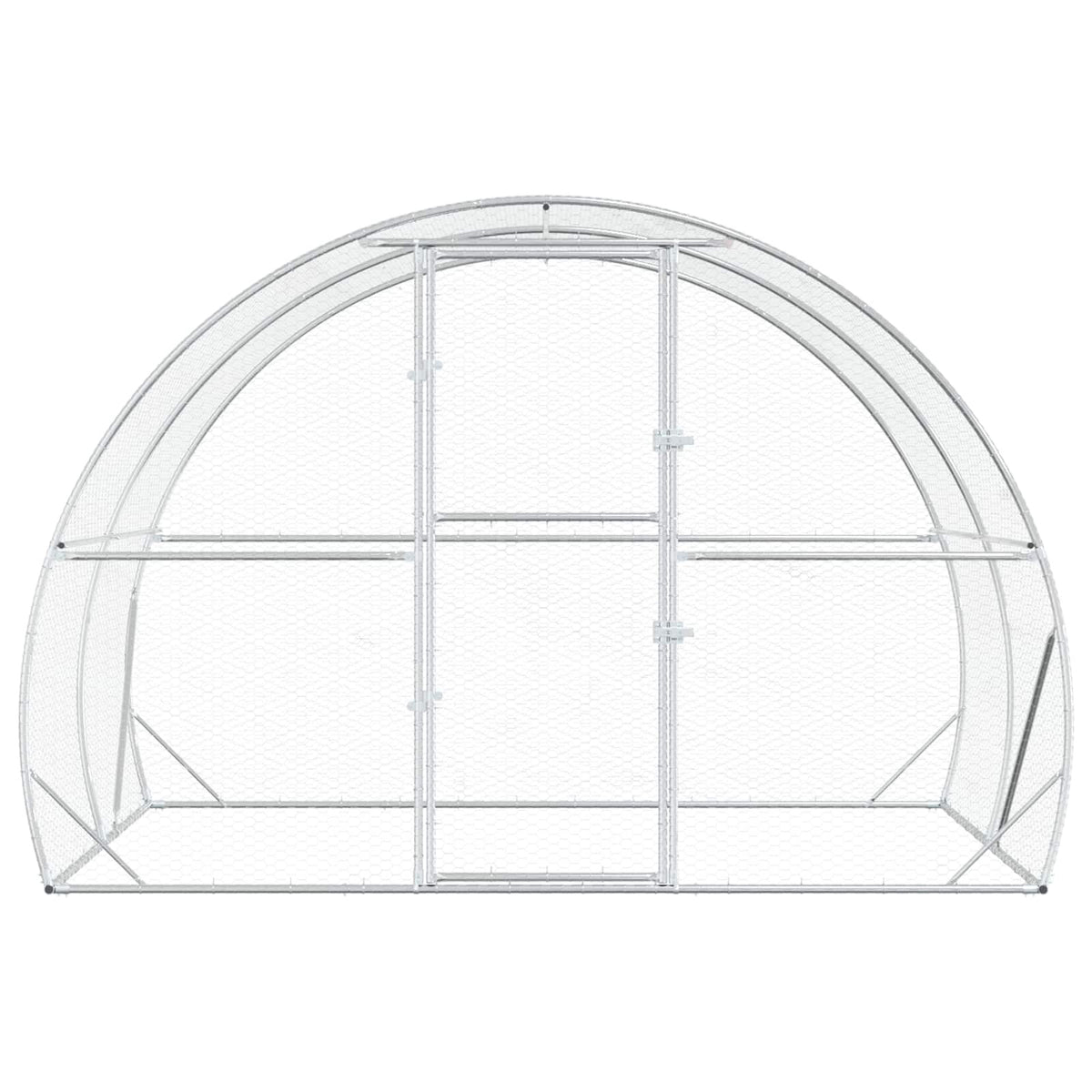 Chicken Coop Silver 78.74 x 118.11 x 78.74 in Galvanised Steel
