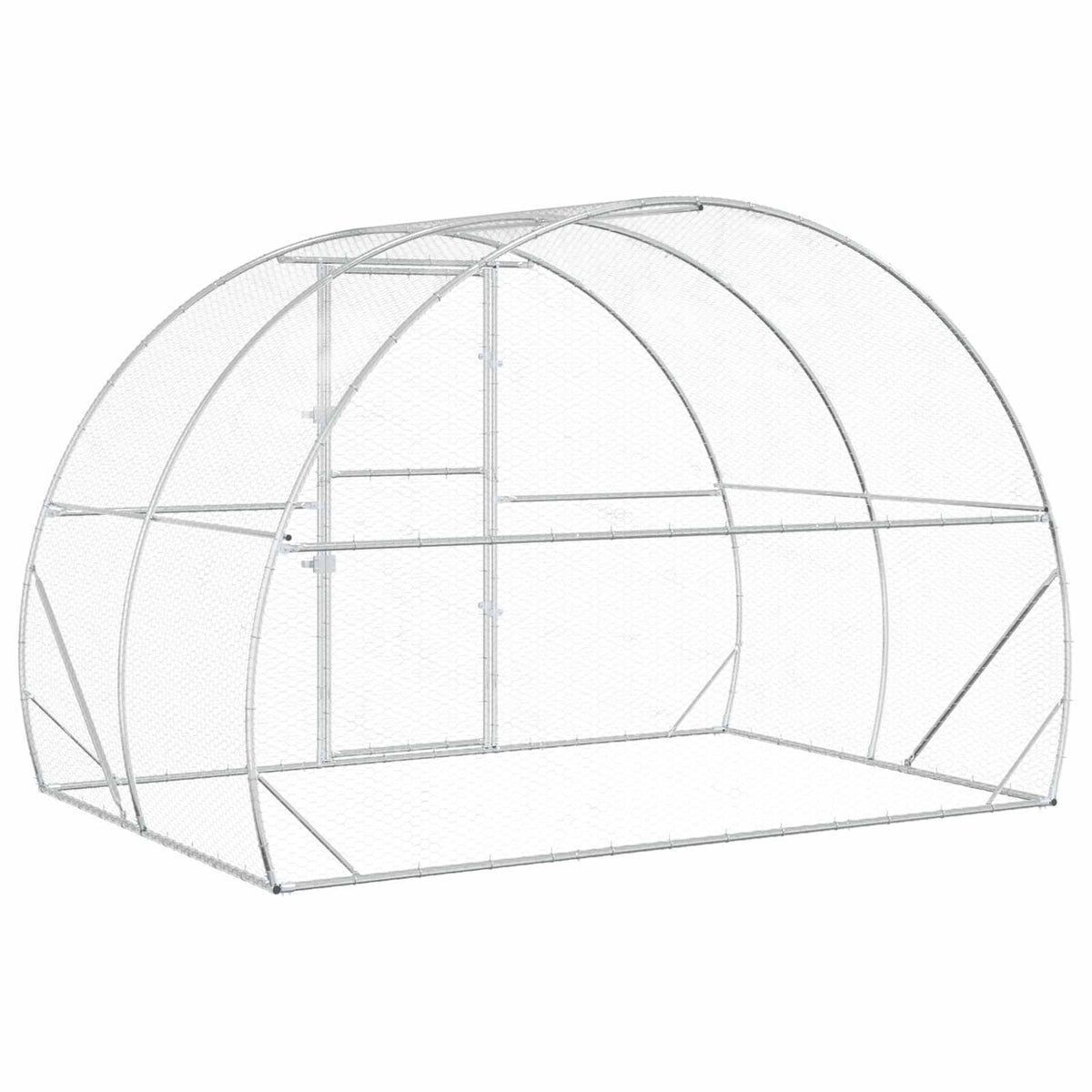 Chicken Coop Silver 78.74 x 118.11 x 78.74 in Galvanised Steel