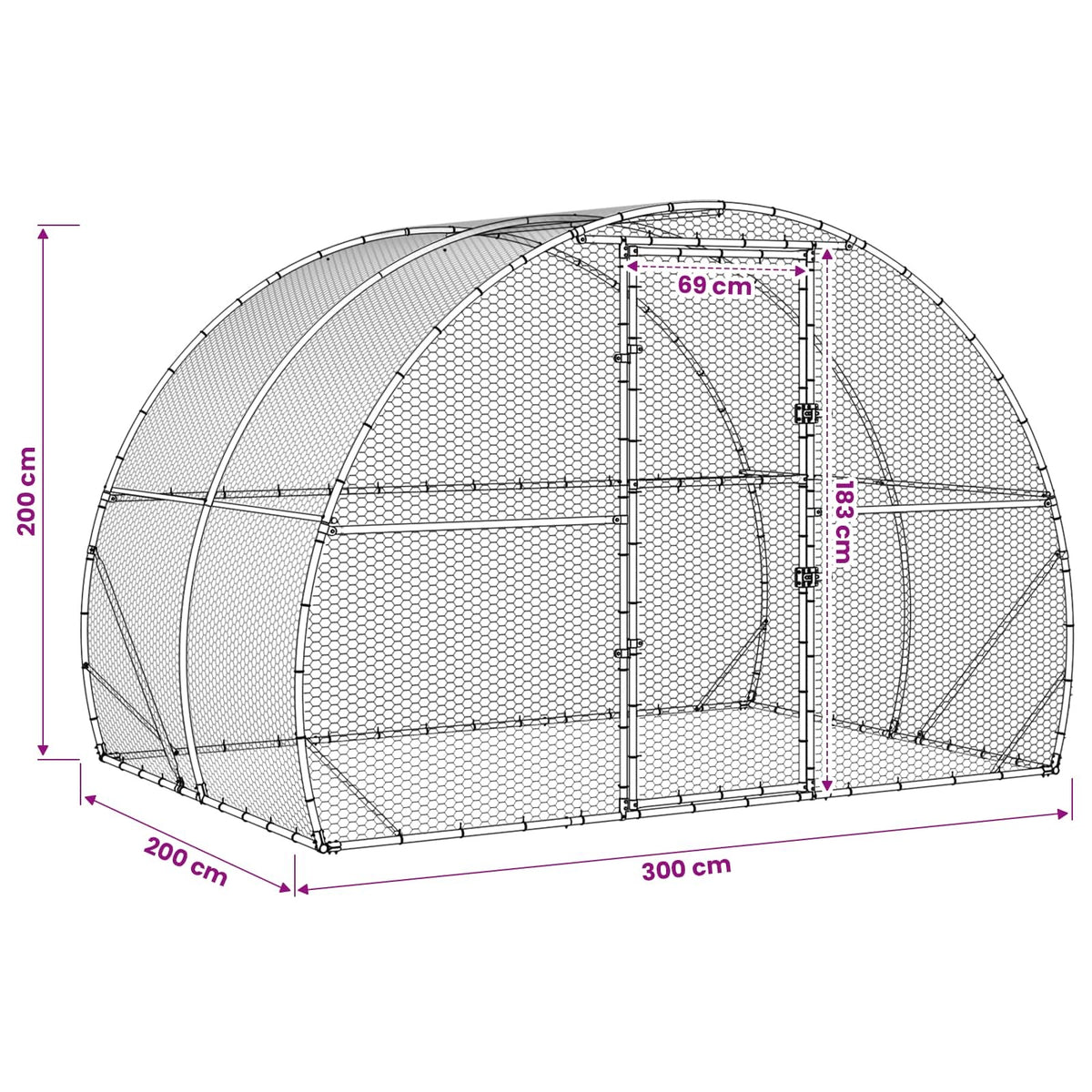 Chicken Coop Silver 78.74 x 118.11 x 78.74 in Galvanised Steel