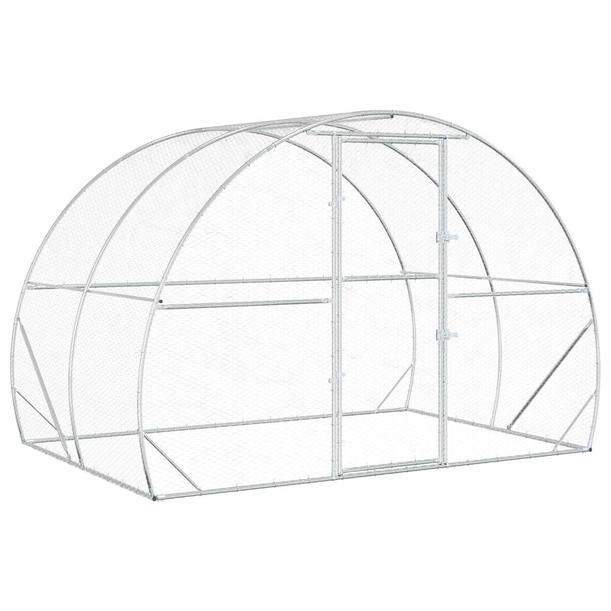 Chicken Coop Silver 78.74 x 118.11 x 78.74 in Galvanised Steel