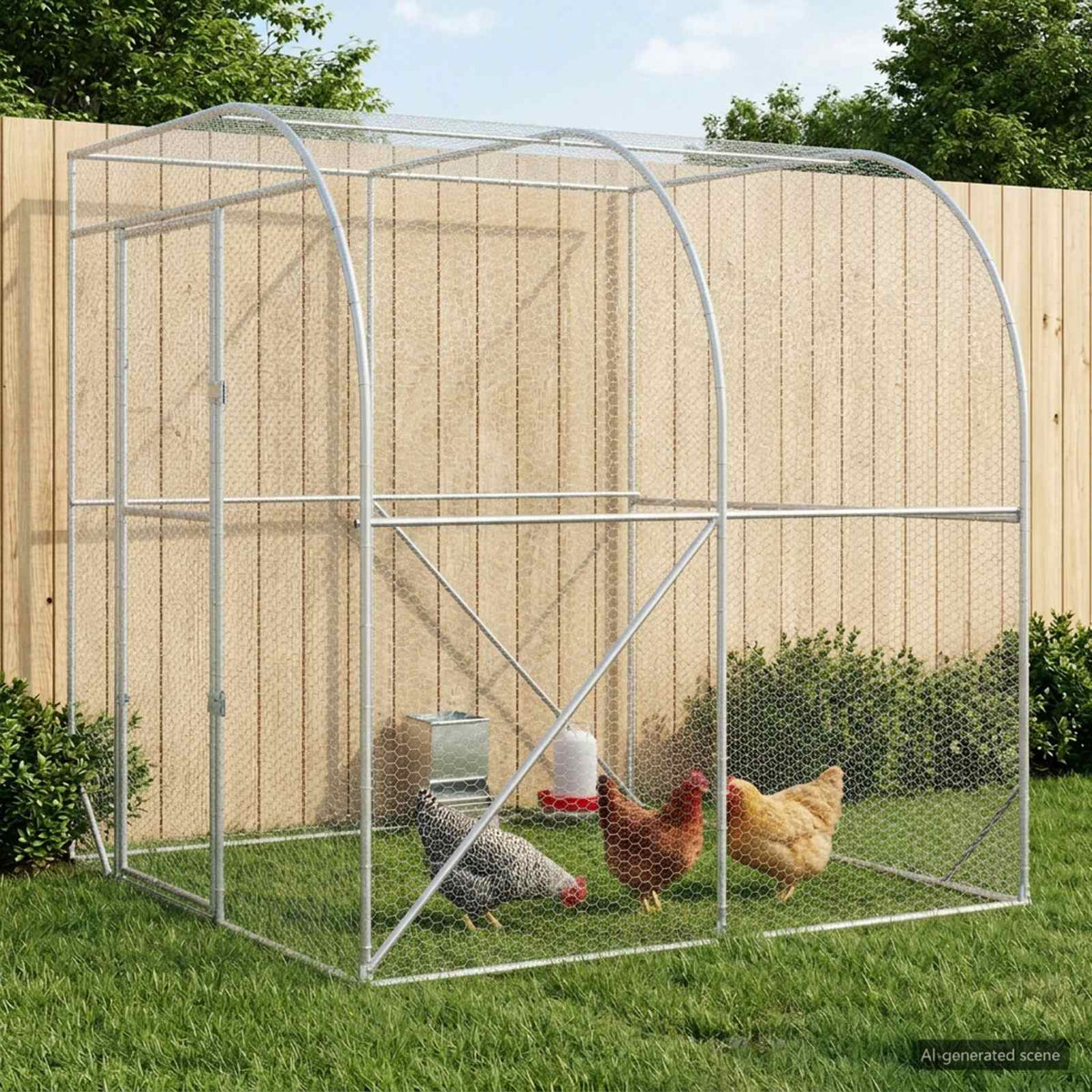 Chicken Coop Silver 78.74 x 78.74 x 84.65 in Galvanised Steel