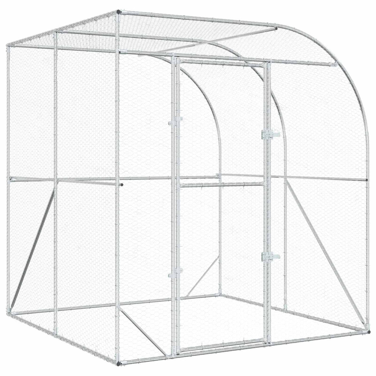 Chicken Coop Silver 78.74 x 78.74 x 84.65 in Galvanised Steel
