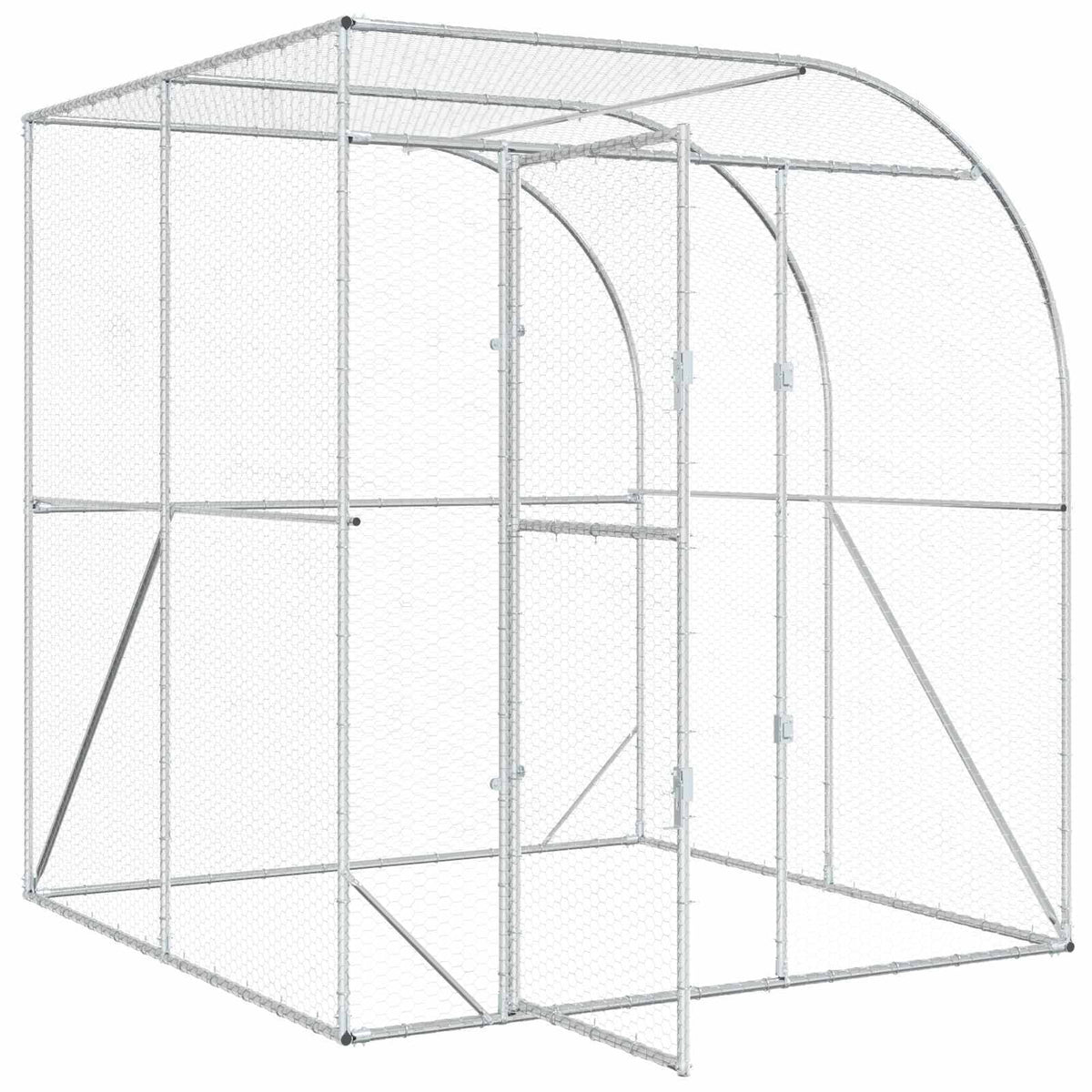 Chicken Coop Silver 78.74 x 78.74 x 84.65 in Galvanised Steel