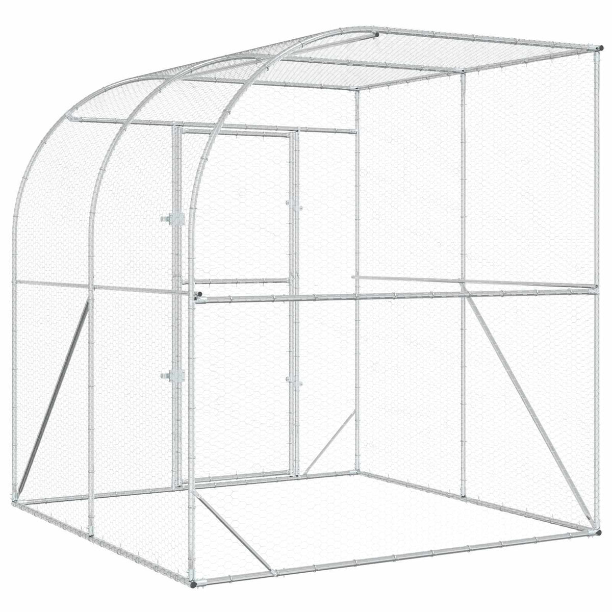 Chicken Coop Silver 78.74 x 78.74 x 84.65 in Galvanised Steel