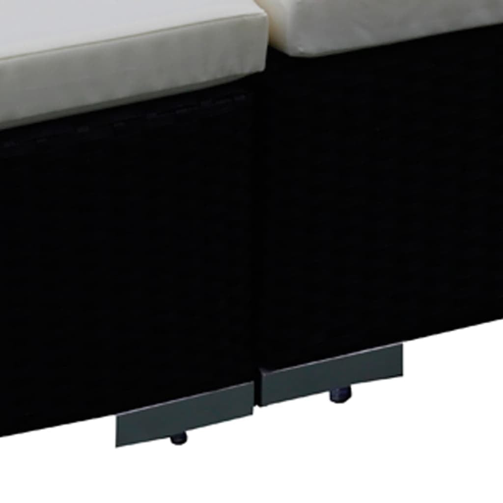 12 Piece Patio Lounge Set with Cushions Poly Rattan Black