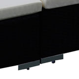12 Piece Patio Lounge Set with Cushions Poly Rattan Black