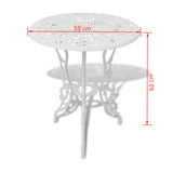 3 Piece Bistro Set Cast Aluminum White