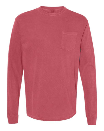 Unisex Garment-Dyed Heavyweight Long Sleeve Pocket T-Shirt - 3444
