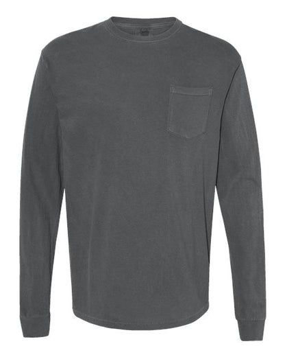 Unisex Garment-Dyed Heavyweight Long Sleeve Pocket T-Shirt - 3444