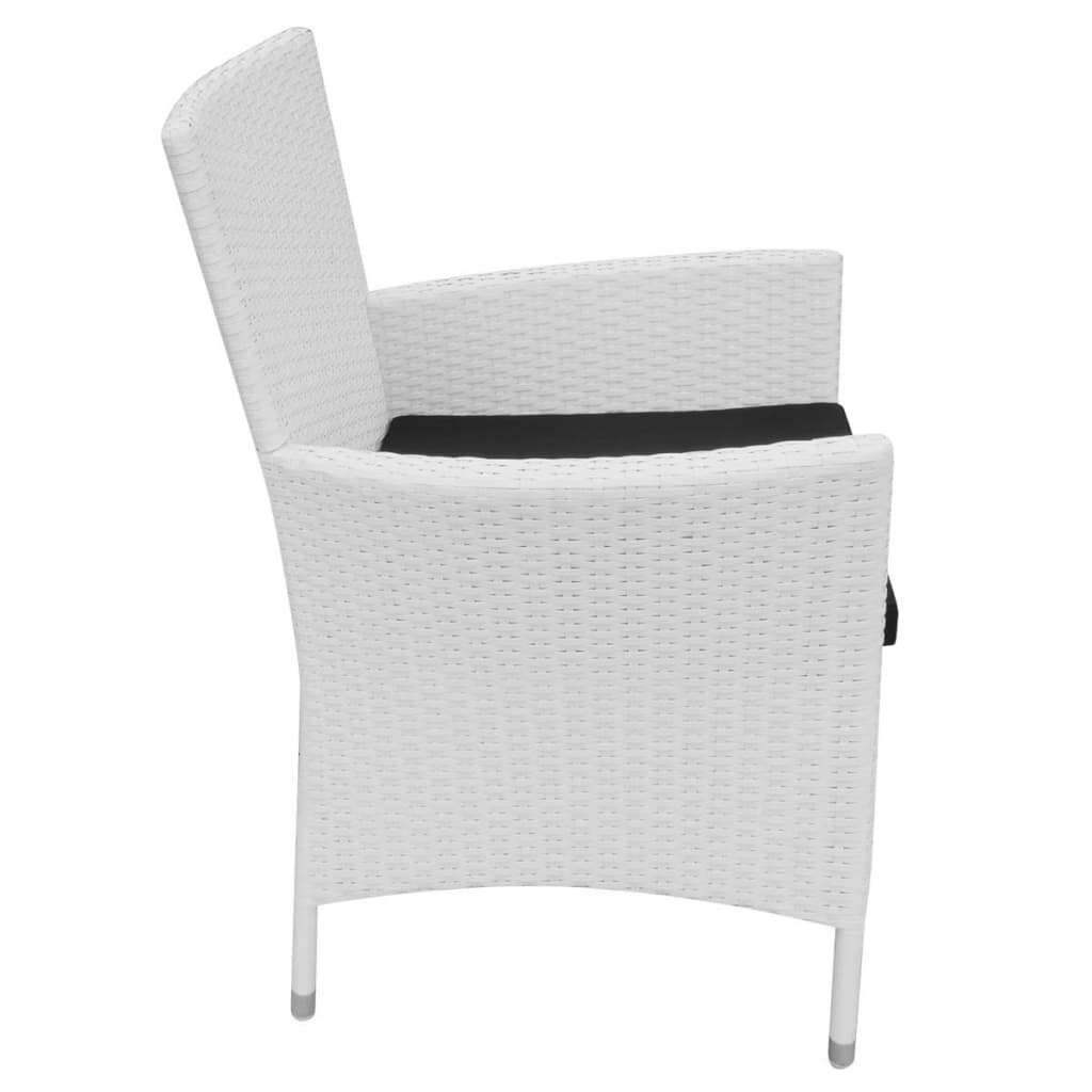 9 Piece Patio Dining Set Poly Rattan Cream White