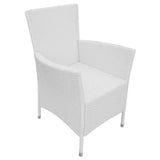 9 Piece Patio Dining Set Poly Rattan Cream White