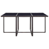 11 Piece Patio Dining Set with Cushions Poly Rattan Brown
