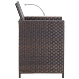 11 Piece Patio Dining Set with Cushions Poly Rattan Brown