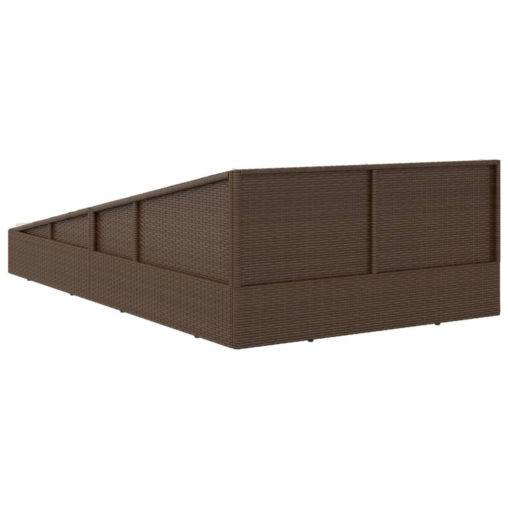 Garden Bed Brown 43.3"x78.7" Poly Rattan