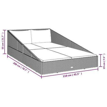 Garden Bed Brown 43.3"x78.7" Poly Rattan