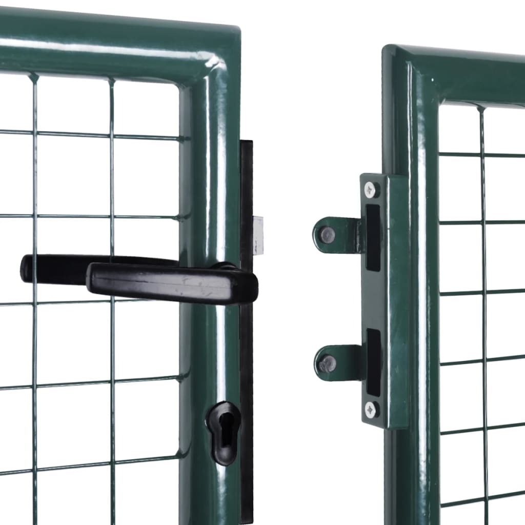 Fence Gate Steel 118.1x39.4" Green