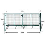 Fence Gate Steel 118.1x39.4" Green
