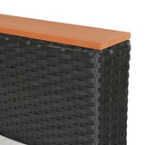 6 Piece Patio Lounge Set with Cushions Poly Rattan Black