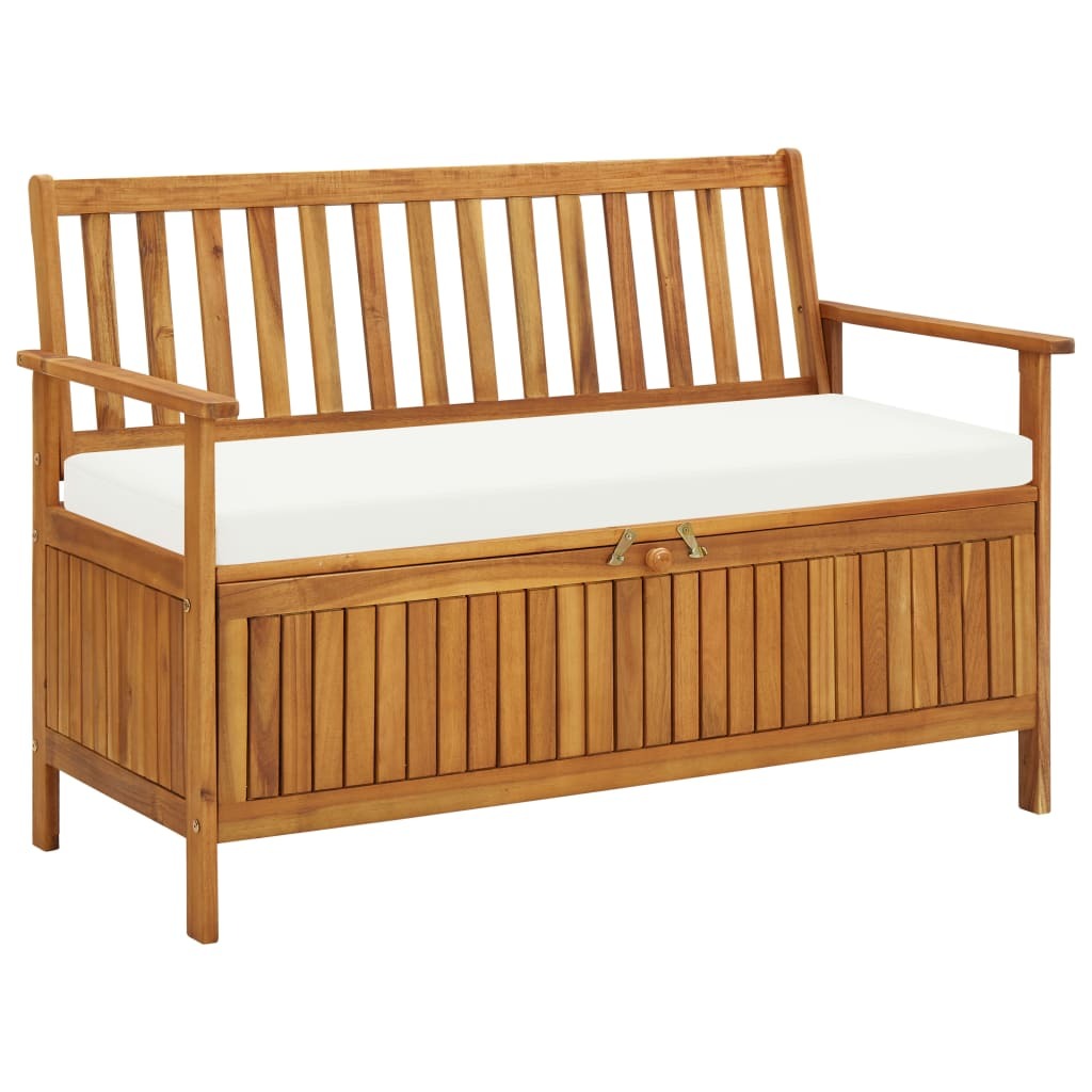 Patio Storage Bench Solid Acacia Wood 47.2"x24.8"x33.1