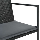 9 Piece Patio Dining Set with Cushions Poly Rattan Black