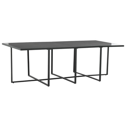 9 Piece Patio Dining Set with Cushions Poly Rattan Black