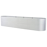 Garden Raised Bed 157.5"x31.5"x31.9" Galvanized Steel Silver