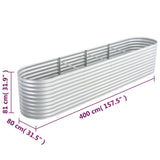 Garden Raised Bed 157.5"x31.5"x31.9" Galvanized Steel Silver