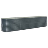 Garden Raised Bed 157.5"x31.5"x31.9" Galvanized Steel Gray