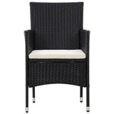 5 Piece Patio Lounge Set With Cushions Poly Rattan Black