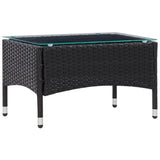 5 Piece Patio Lounge Set With Cushions Poly Rattan Black