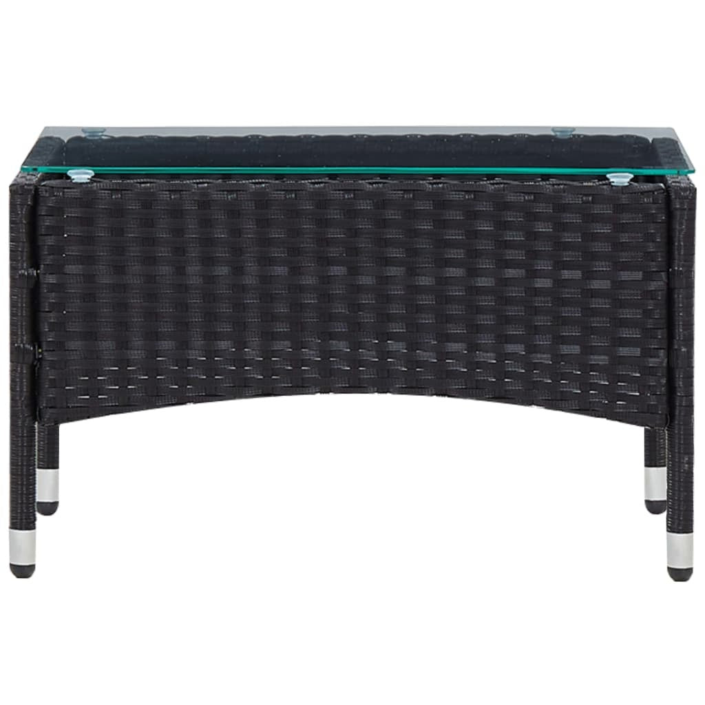 5 Piece Patio Lounge Set With Cushions Poly Rattan Black