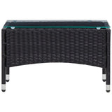 5 Piece Patio Lounge Set With Cushions Poly Rattan Black