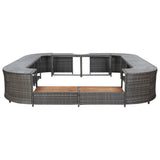 Square Spa Surround Gray 105.5"x105.5" x 21.7" Poly Rattan