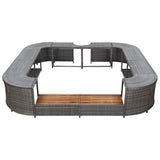 Square Spa Surround Gray 105.5"x105.5" x 21.7" Poly Rattan