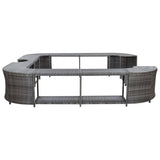 Square Spa Surround Gray 105.5"x105.5" x 21.7" Poly Rattan