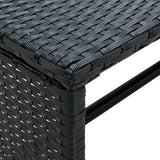 4 Piece Patio Lounge Set with Cushions Poly Rattan Black