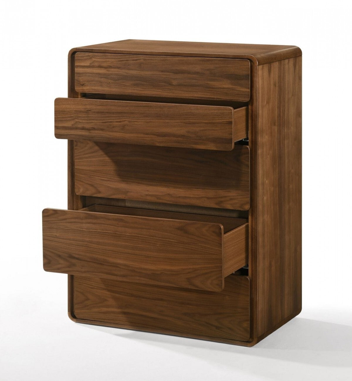 35" Walnut Solid Wood Five Drawer Chest