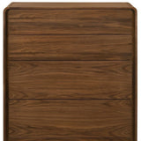 35" Walnut Solid Wood Five Drawer Chest
