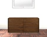 59" Walnut Solid Wood Six Drawer Double Dresser