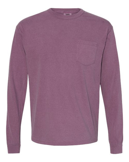 Unisex Garment-Dyed Heavyweight Long Sleeve Pocket T-Shirt - 3444