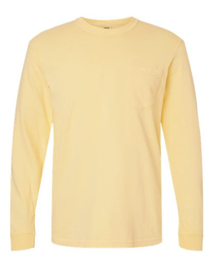 Unisex Garment-Dyed Heavyweight Long Sleeve Pocket T-Shirt - 3444