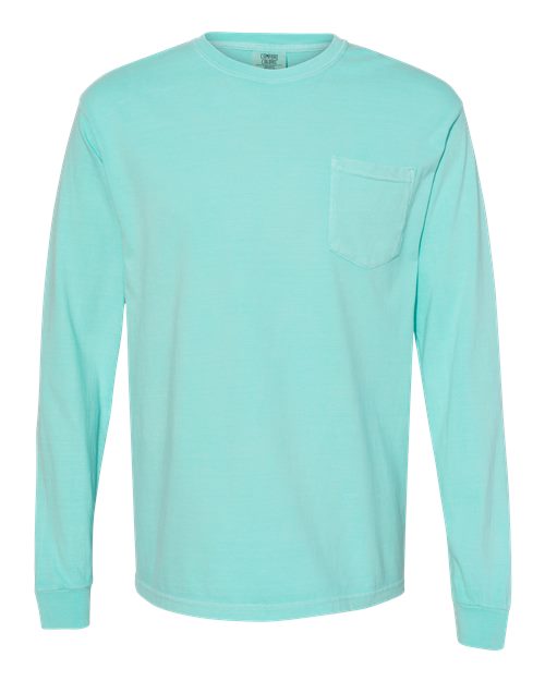 Unisex Garment-Dyed Heavyweight Long Sleeve Pocket T-Shirt - 3444