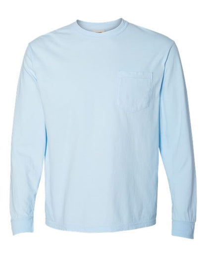 Unisex Garment-Dyed Heavyweight Long Sleeve Pocket T-Shirt - 3444