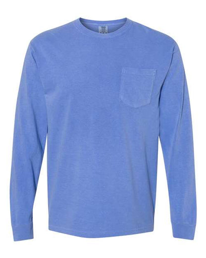 Unisex Garment-Dyed Heavyweight Long Sleeve Pocket T-Shirt - 3444