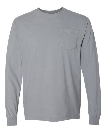 Unisex Garment-Dyed Heavyweight Long Sleeve Pocket T-Shirt - 3444